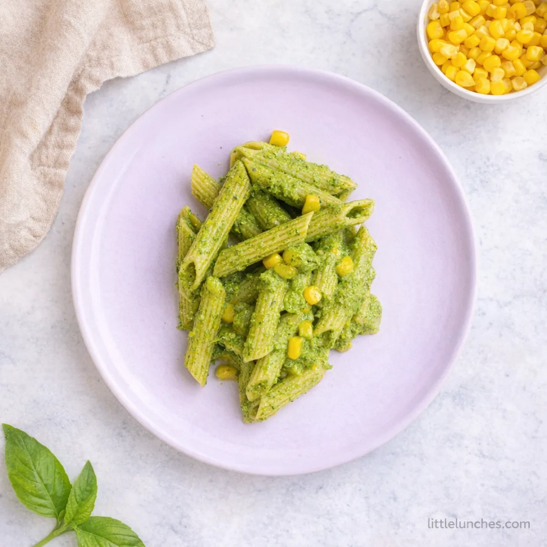 Pasta con pesto de espinaca para bebé