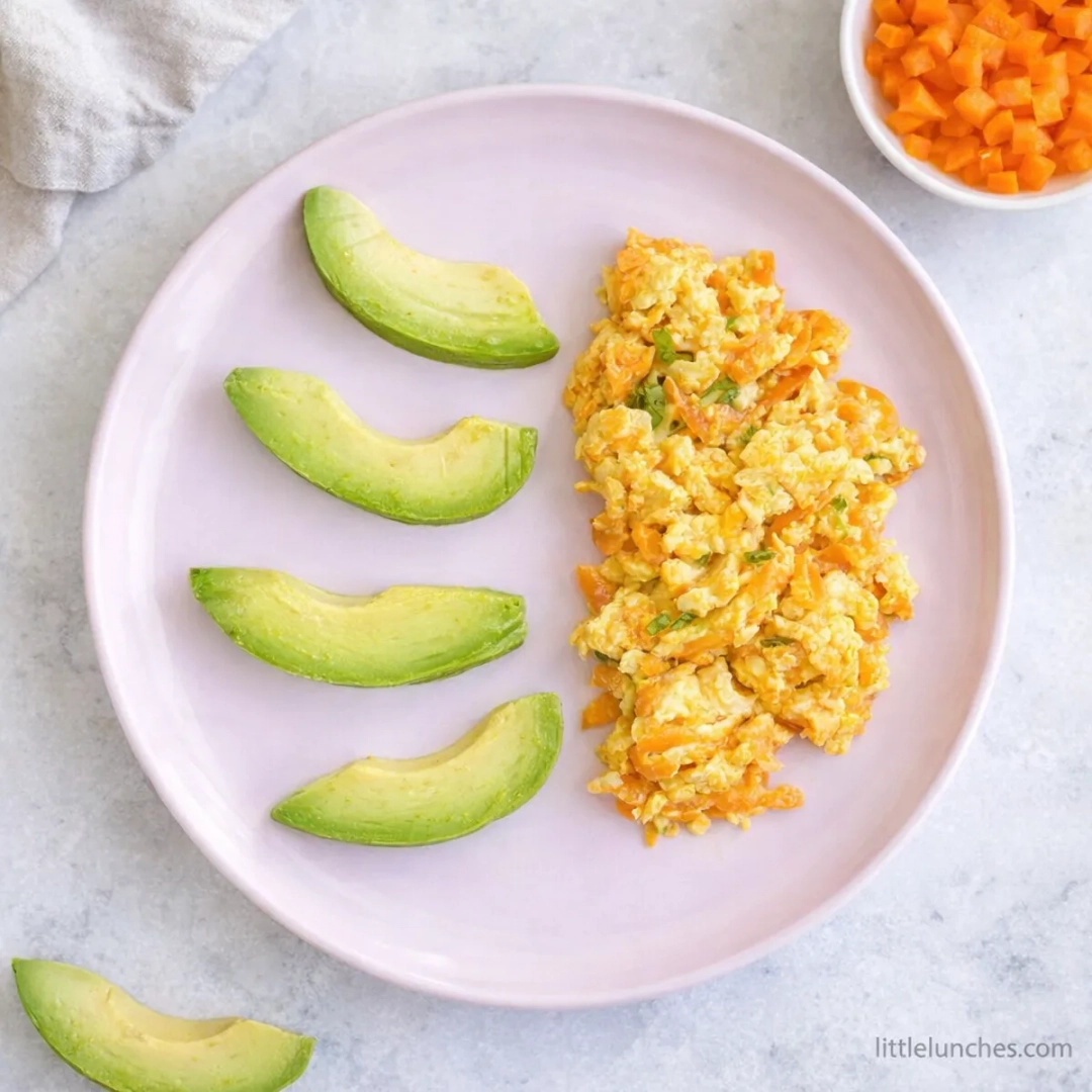 Huevo revuelto con verduras para bebé