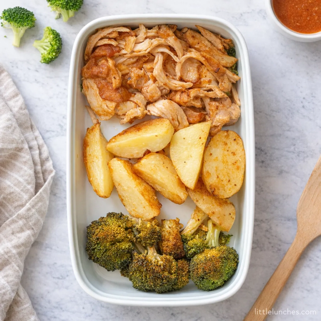 Baked Chicken, Potatoes and Broccoli
