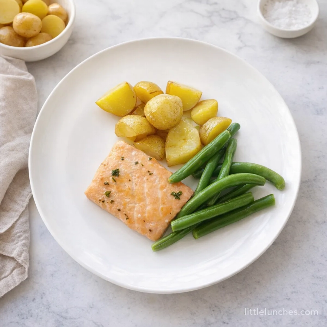 Salmón horneado con vegetales