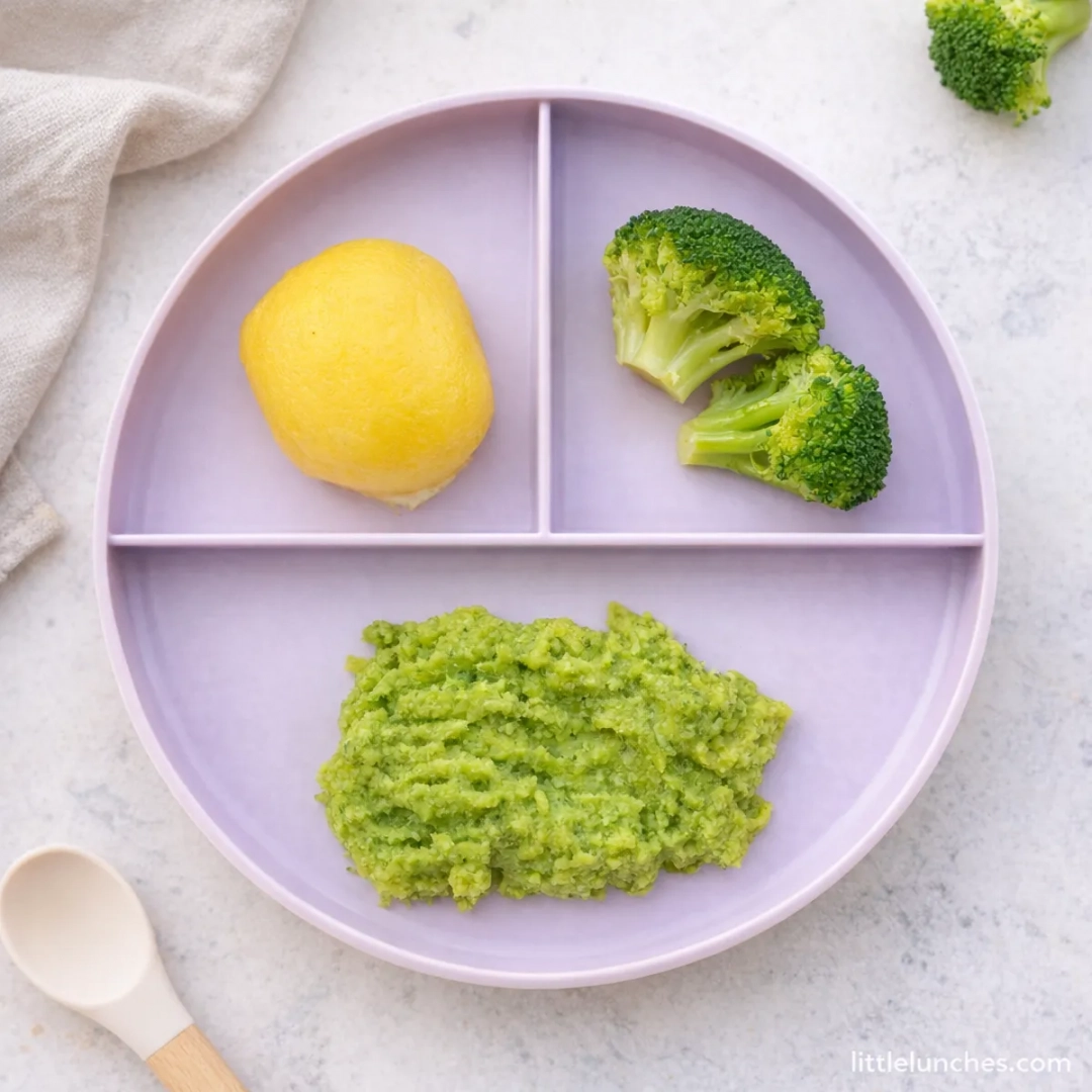 Puré de brócoli y manzana