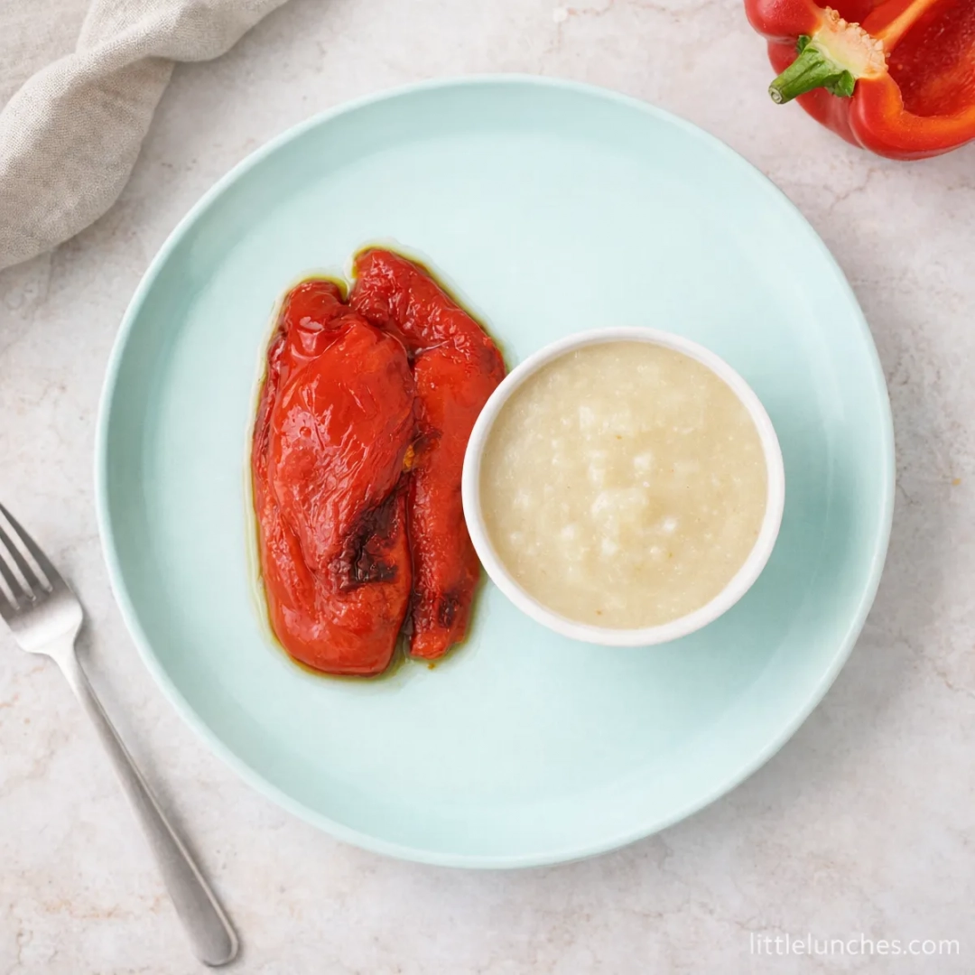Cannellini Bean Mash with Baked Red Bell Pepper