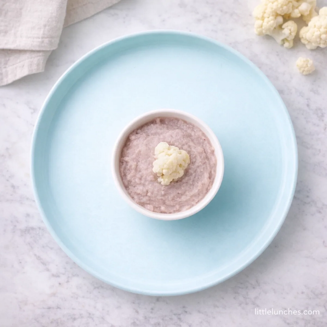 Puré de cordero y coliflor