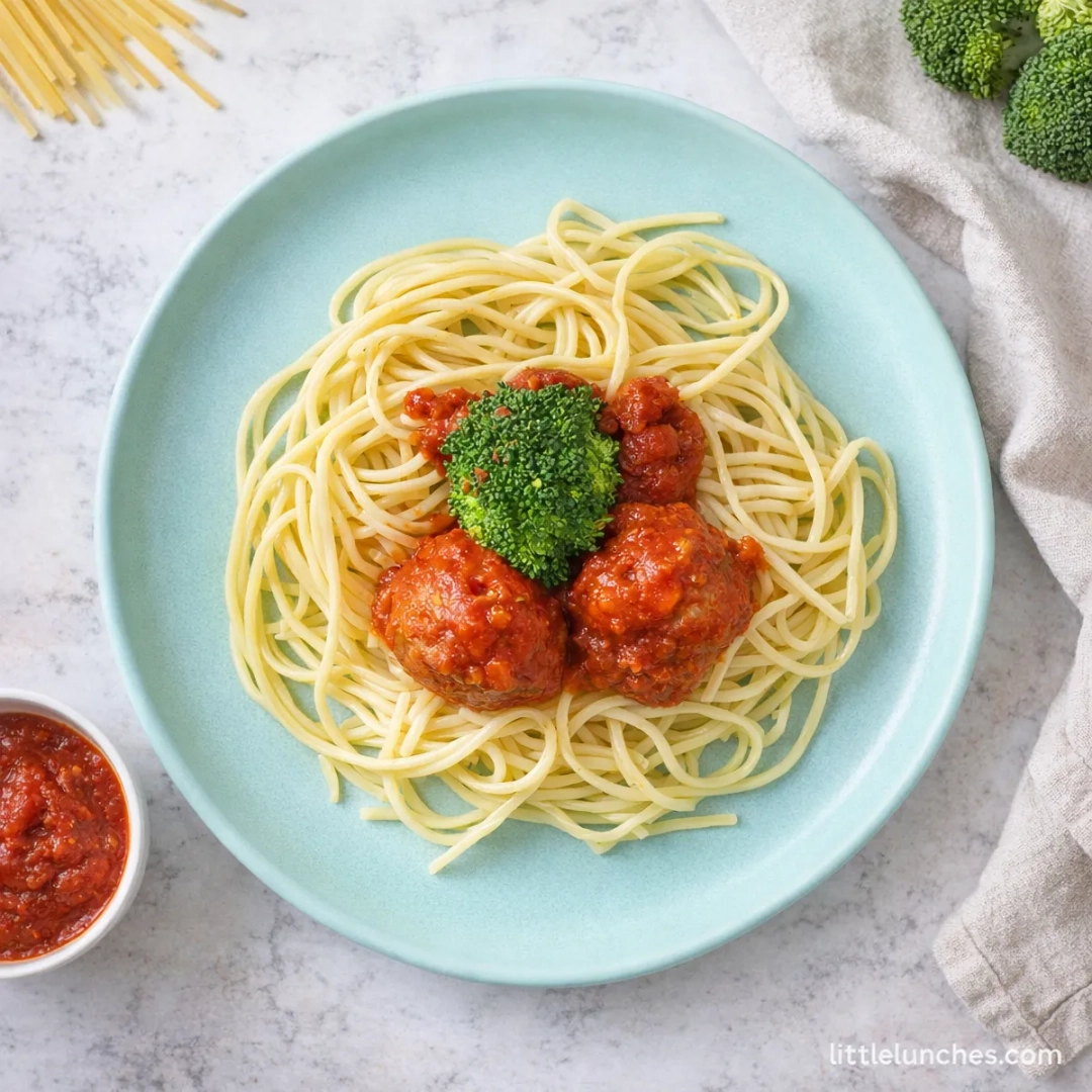 Espaguetis con albóndigas de pollo