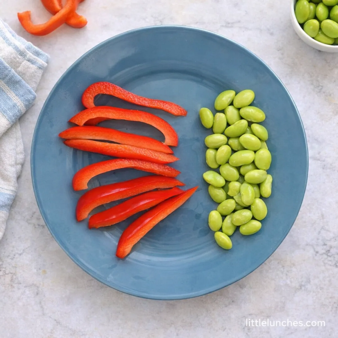 Edamame and Red Bell Pepper