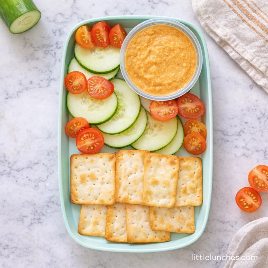 Hummus, Side Salad, and Crackers