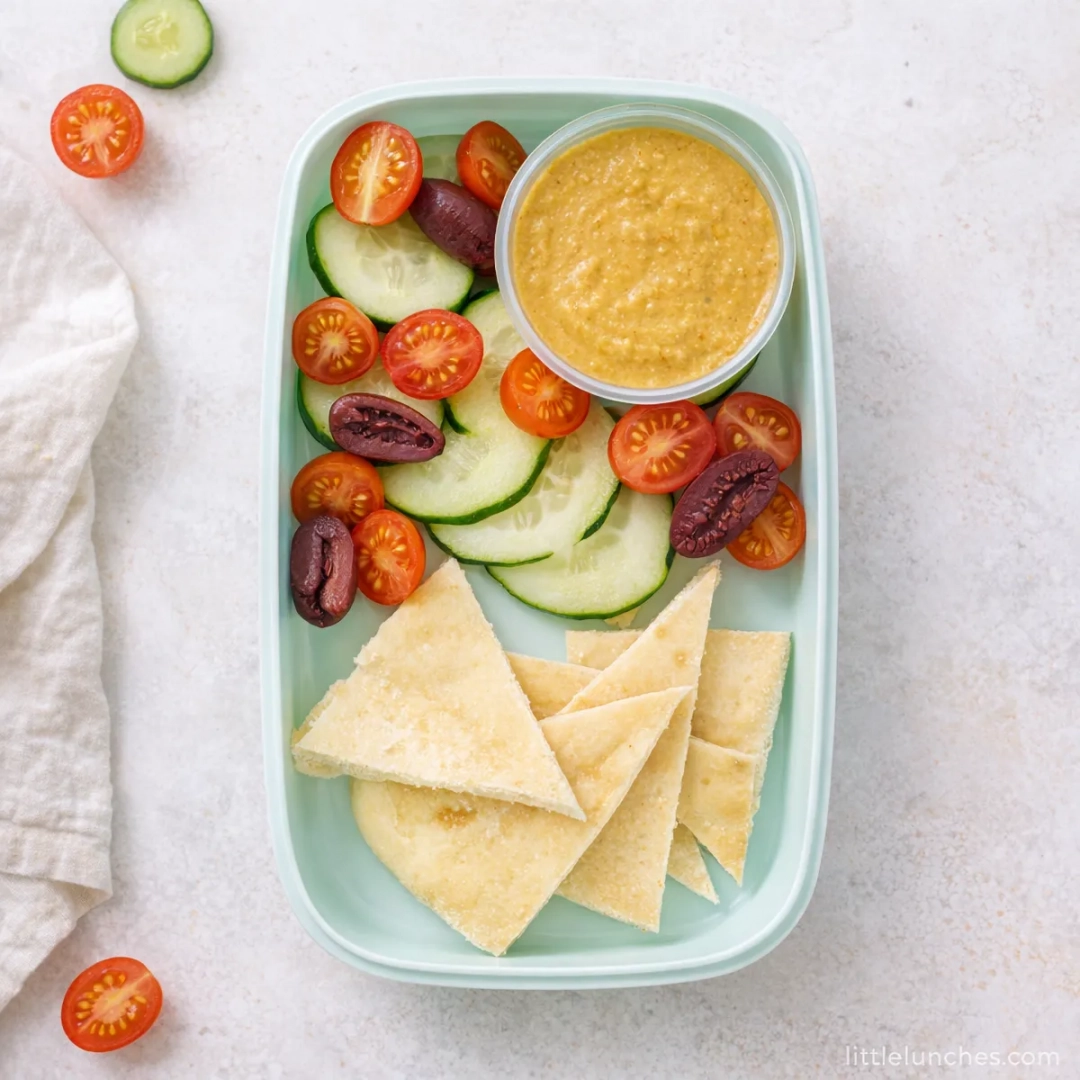 Hummus, Side Salad, and Pita Bread