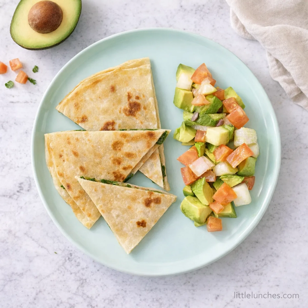Quesadilla de champiñones y espinaca
