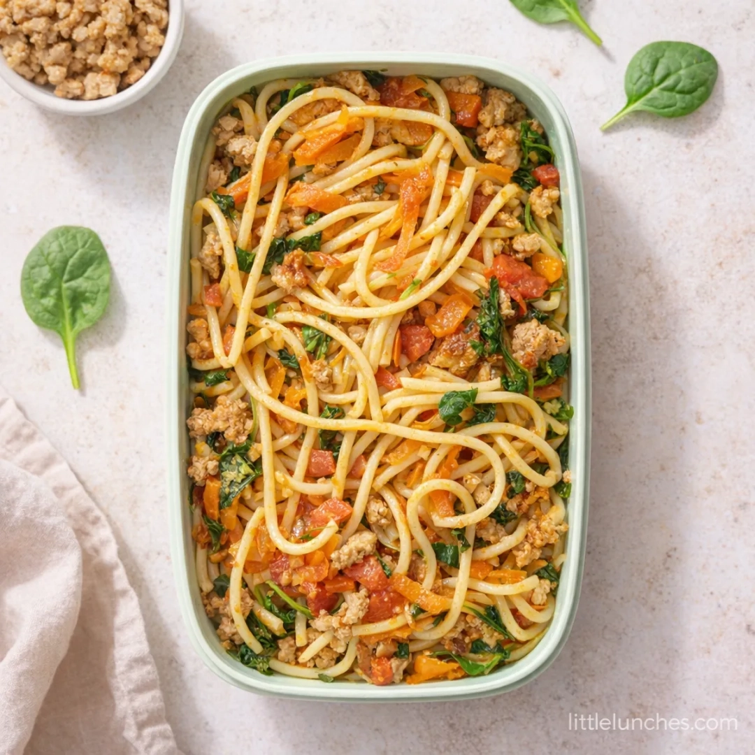 Pasta boloñesa con vegetales