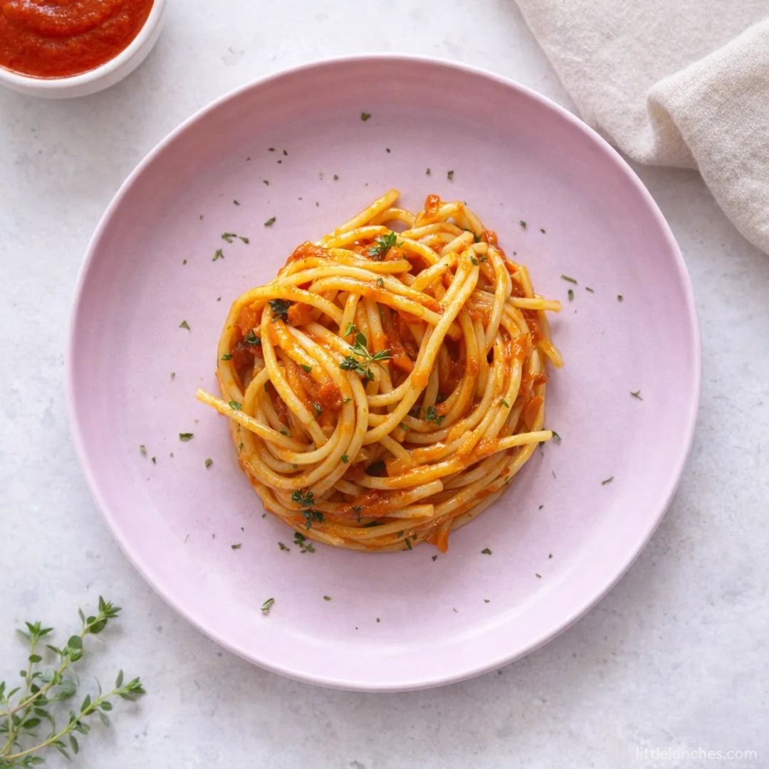 Pasta marinara con vegetales (sin sal)
