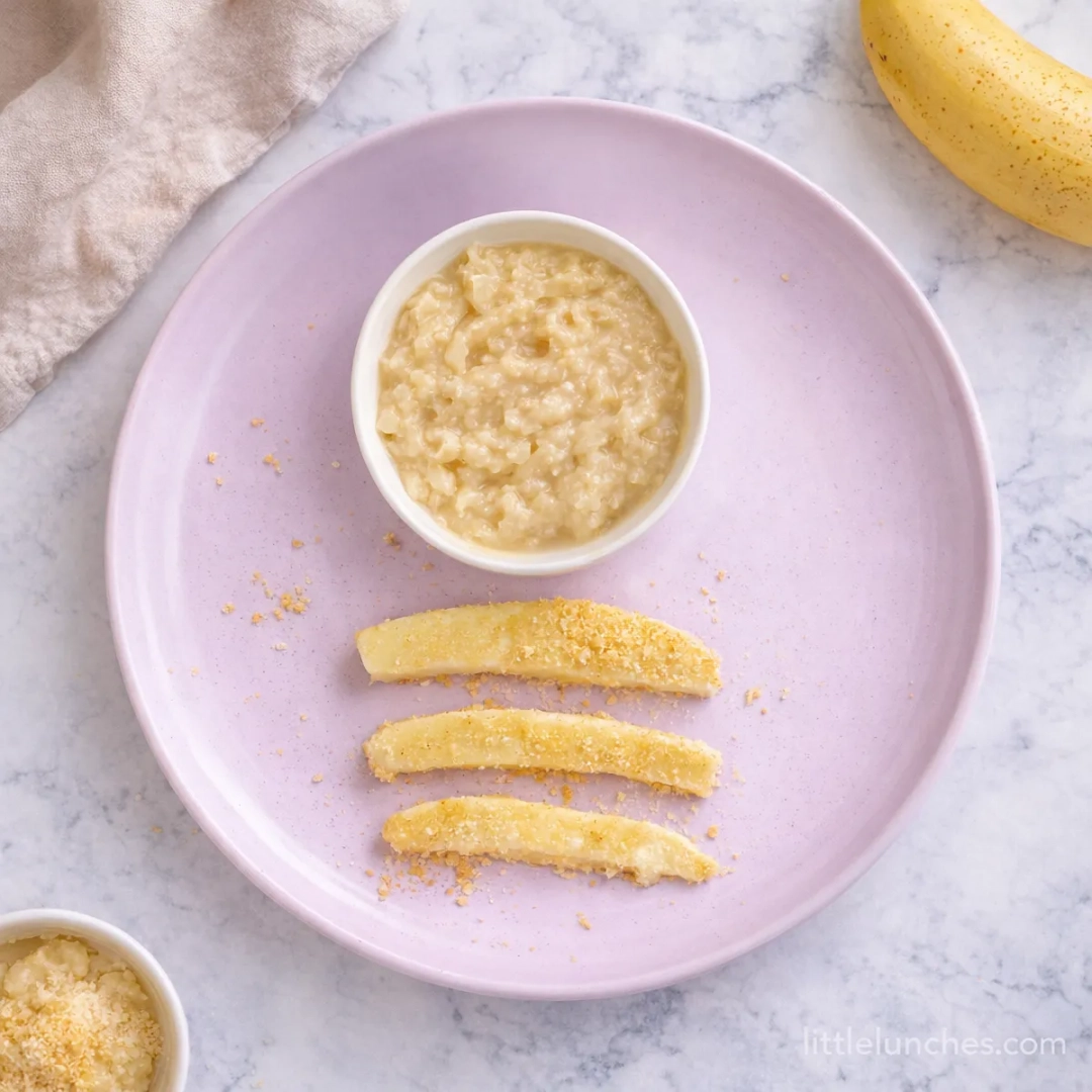 Puré de manzana con mantequilla de maní y banano