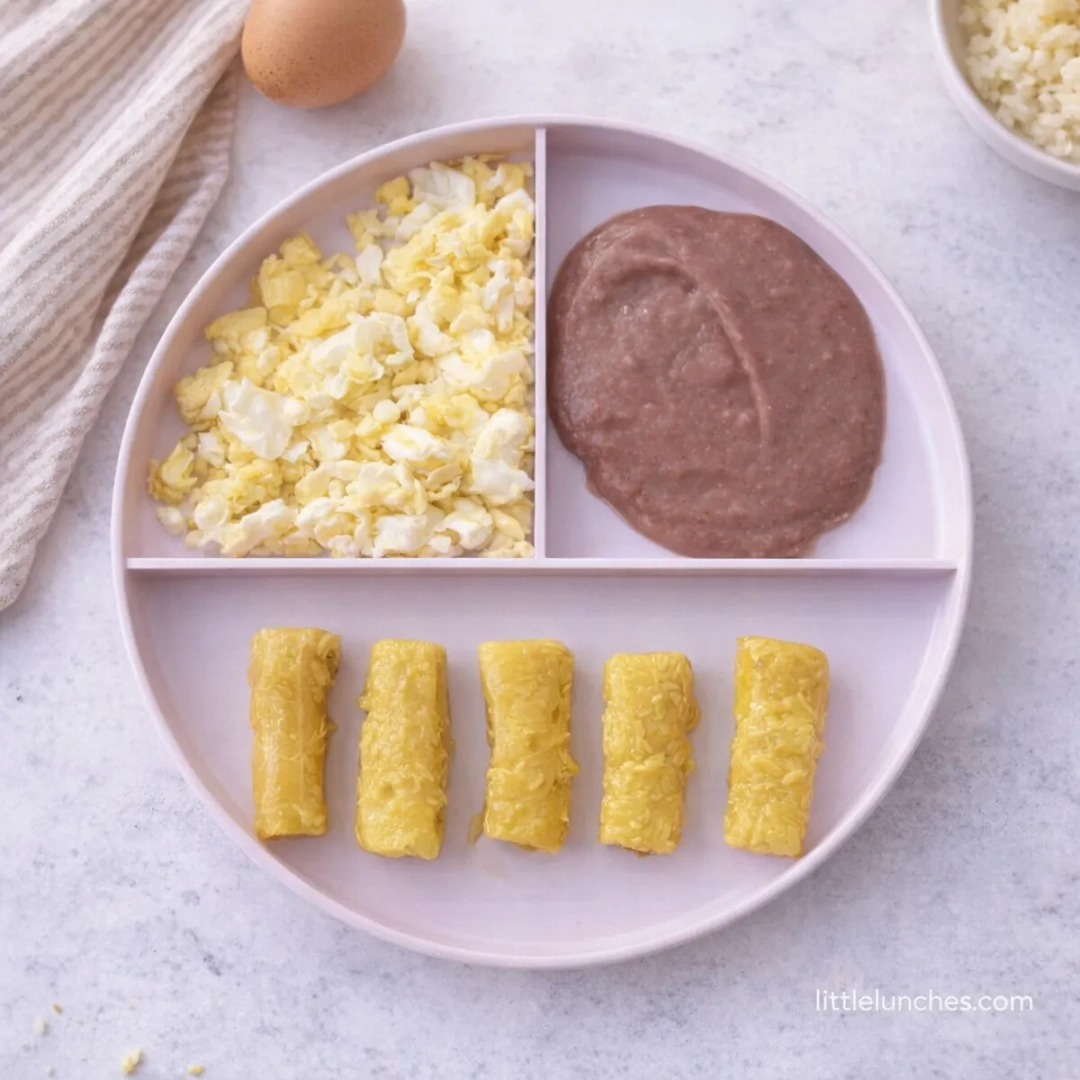 Plátanos, huevo y frijoles