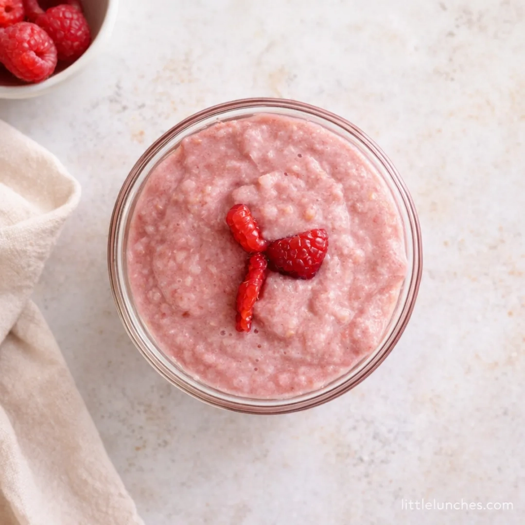 Avena de frambuesas y manzana