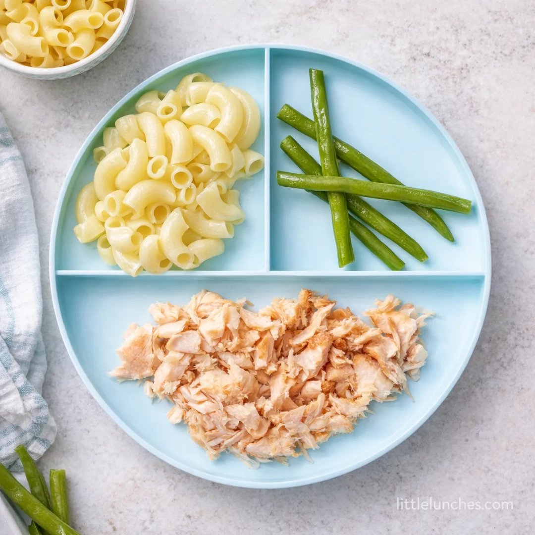 Salmón, pasta, y habichuelas (gf)
