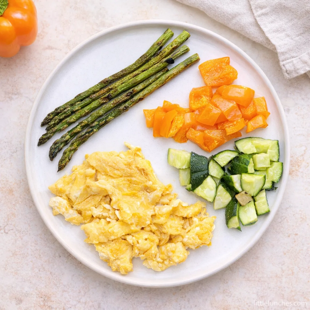 Huevos Revueltos con Vegetales Horneados