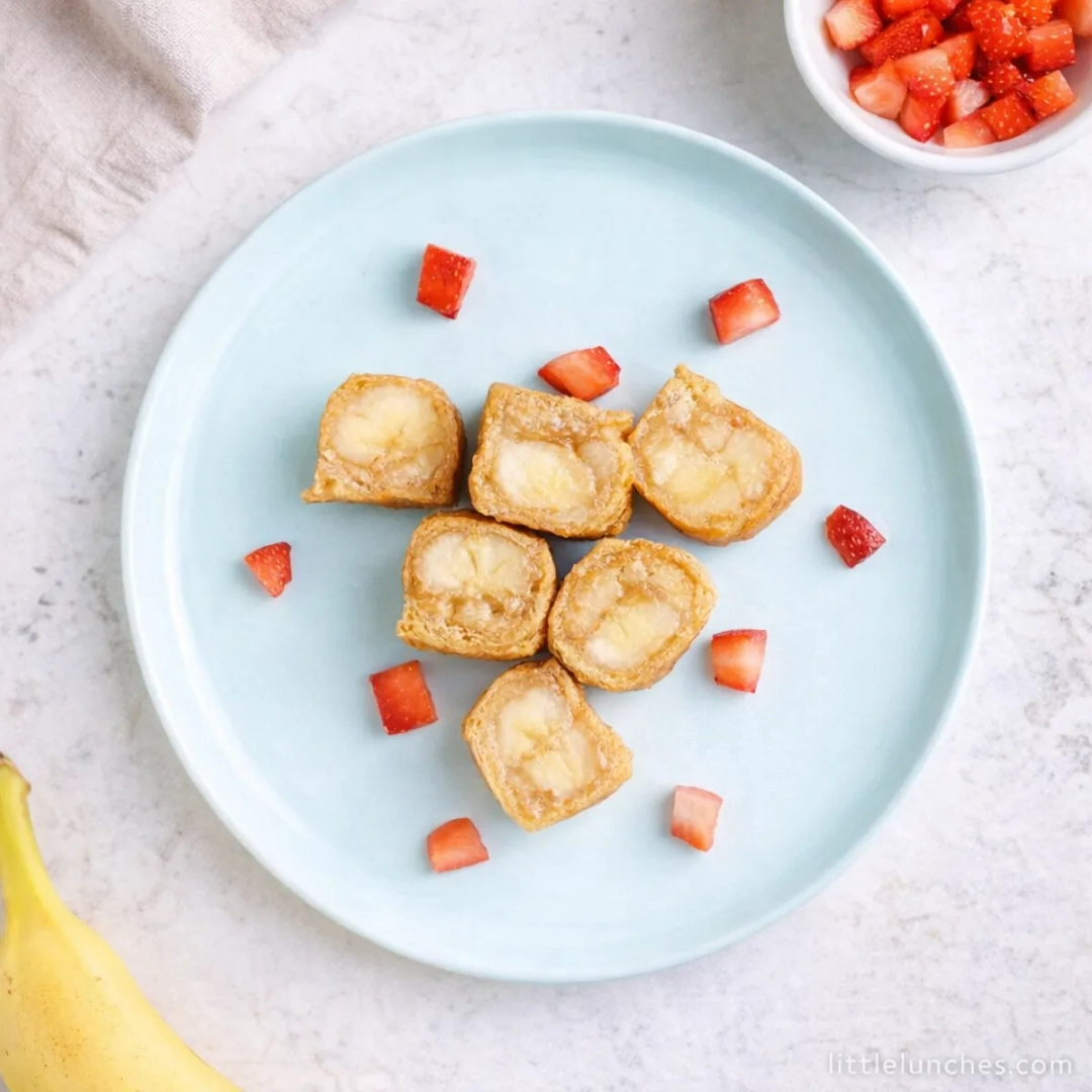 Enrolladitos veganos de maní y banano