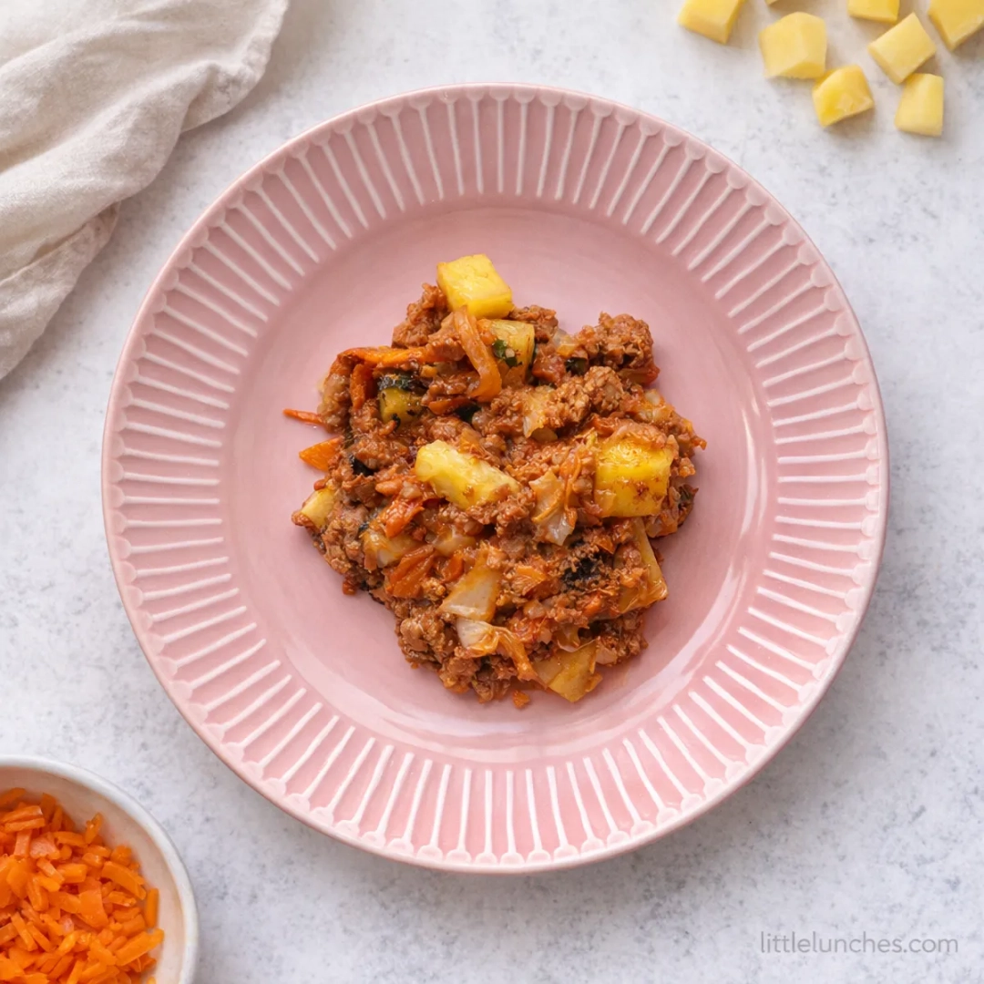 Bol de carne y vegetales
