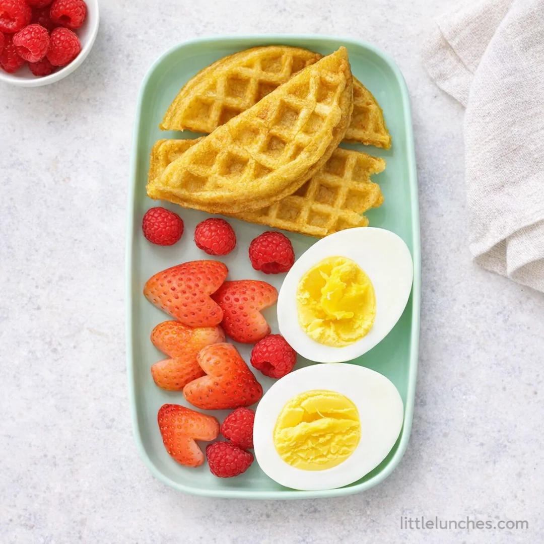 Waffles, Egg, and Fruit