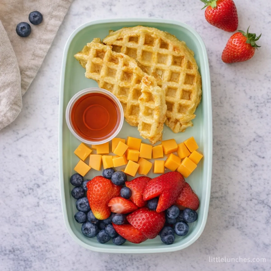 Waffles with Cheese and Fruit